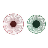 Metal Wire Baskets, Red & Green, Set of 2