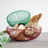 Metal Wire Baskets, Red & Green, Set of 2