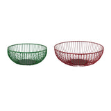Metal Wire Baskets, Red & Green, Set of 2