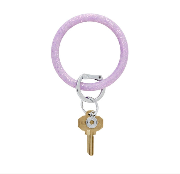 Purple Confetti Silicone Key Ring