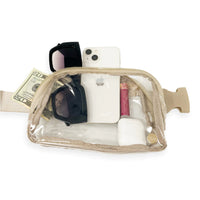 Natural Beige Clear Belt Bag