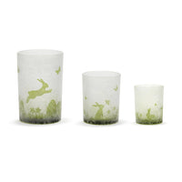 Happy Easter Bunny Silhouette Frosted Vases
