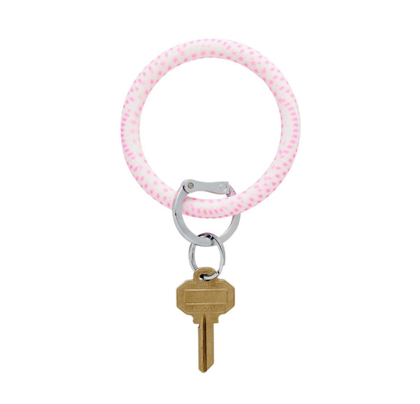 Gingham Tickled Pink Silicone Key Ring