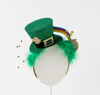 St Patrick's Day Headband Shamrock Rainbow Pot Of Gold Sparkling