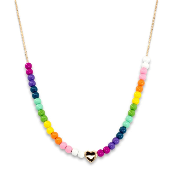 4mm Gold Rainbow Bead Necklace