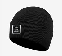 BLACK ACRYLIC CUFFED BEANIE