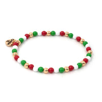 4mm Gold Christmas Stretch Bracelet Charm It!