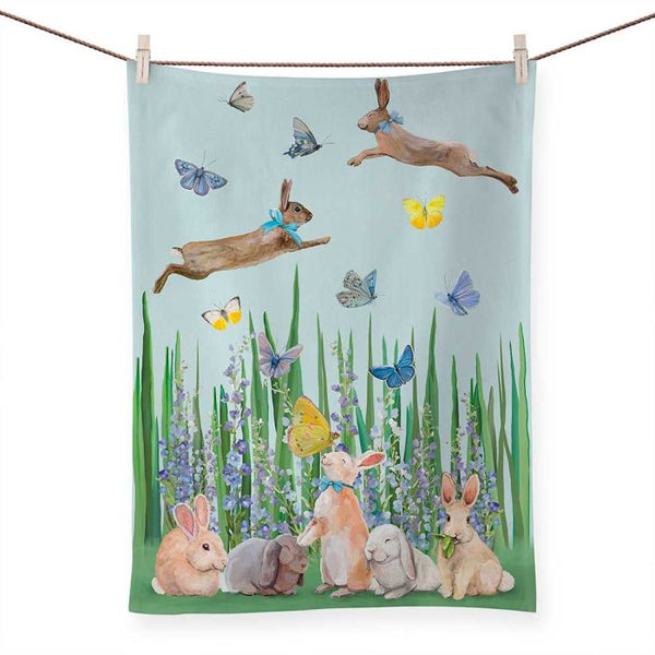 Springtime Bunnies Tea Towel