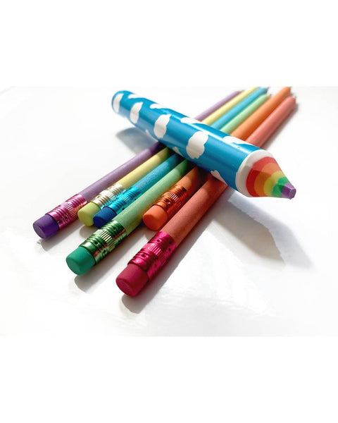 Recycled Rainbow Pencil & Eraser Set